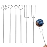 6stk Schokoladen Tauchwerkzeug Set, 6 Stile Edelstahl Pralinen Tauchwerkzeuge für Süßwarenherstellung Trüffel Pralinen Kekse Dekorieren (Silber)