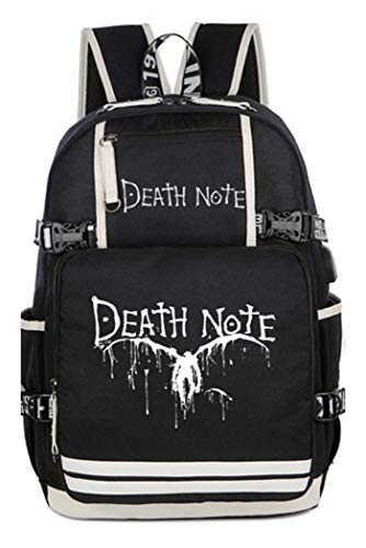 Image of WANHONGYUE Luminous Death Note Anime School Bag Students Shoulder Backpack with USB Charging Port /2