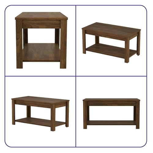 Image of Wakefit Center Table | 1 Yr Warranty | Coffee Table for Living Room Wooden, Tea Table for Living Room Wooden, Sofa Table, Free Installation from Brand, Modern Multi-Functional & Wobble-Free(Armon)