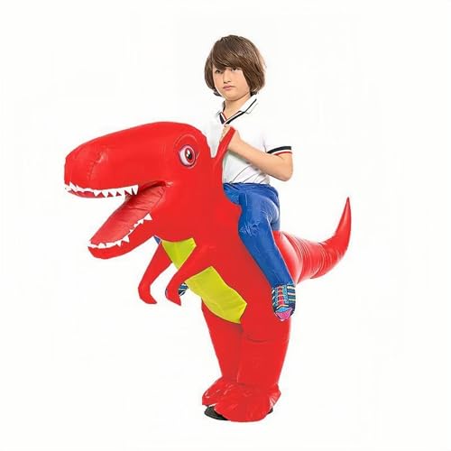 2023 Uppblåsbar Dinosauriedräkt för vuxna och barn Halloween Uppblåsbar Dinosauriedräkt(120-150) (röd)