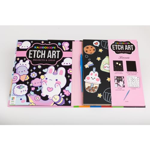 Kawaii Kaleidoscope Etch Art Kit | Scratch Art for Adults and Children | Arts and Crafts Projects | Gifts for Teen Girls