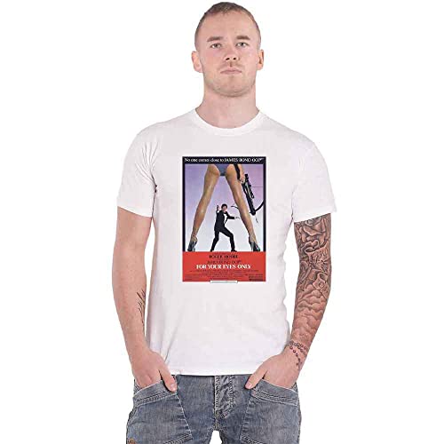 T-shirt James Bond 007 For Your Eyes Only affiche blanc unisexe taille XL