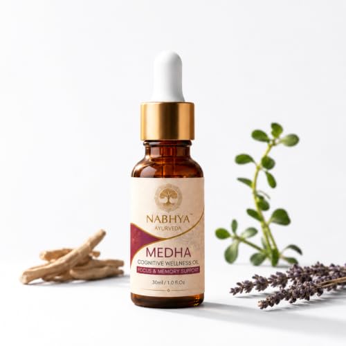 Image of Nabhya Medha - Mind Balance | Focus, Memory & Cognitive Clarity Nabhi Oil, For Mental Wellness & Concentration Support, with Ayurvedic Herbal Oils | 30 ml