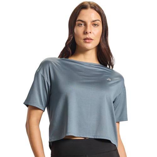 Image of Boldfit Tshirt for Woman Relaxed fit Gym Tshirt for Women Workout Lightweight t Shirt for Woman Workout Women t Shirt Round Neck t Shirts for Ladies Gym Dress