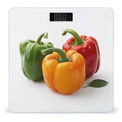 Báscula digital baño vidrio templado pimiento fresco