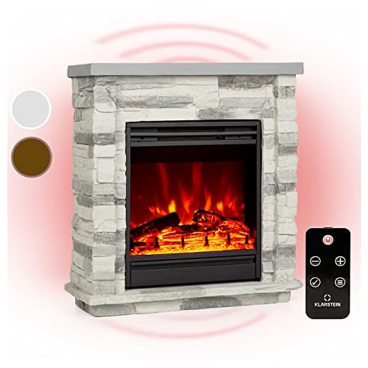 Klarstein Chimenea Electrica Bajo Consumo Pared, Estufa sin Leña de Interior, Chimeneas Electricas Decorativas 1800W, Llama LED, Chimenea Decorativa con Mando, Temporizador y Efecto Real Troncos