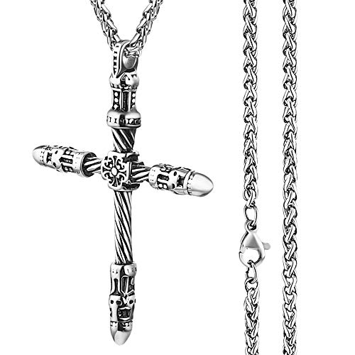 Colliers délicat croix pendentif pour hommes accessoire corps chaîne 22"