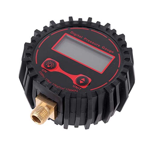 Medidor de presión 250PSI Medidor de presión de neumáticos Digital Probador de presión de automóvil M11 * 1 Rosca con luz