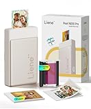 Liene Pearl N200 Pro Tragbarer Mini Fotodrucker mit Farbsublimation – Inkl. 10 Selbstklebende Fotos (5x7,6 cm) & Farbband, Bluetooth, 300 DPI, Sofortbilddrucker für iPhone & Android, Akku, in Gold