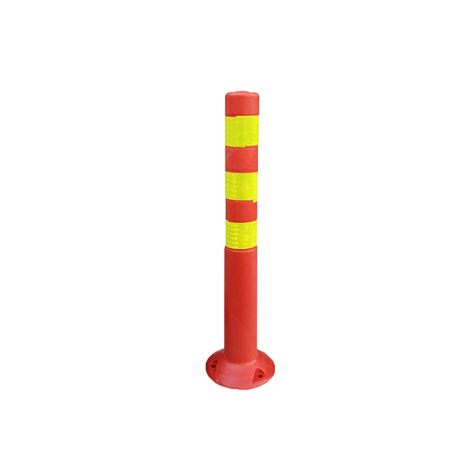 Poteau de stationnement, Poteau de signalisation réfléchissant en Plastique - Borne de sécurité pour allée, barrière Anti-Collision, Poteau d'avertissement Rouge avec Colliers réfléchissants