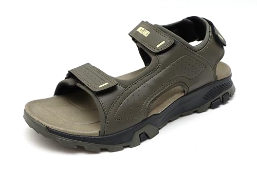 Image of GIBBON'S Men's Outdoor Sports Sandals with Adjustable Velcro Straps | Lightweight Comfortable Trekking Sandals | Anti-Slip Durable Sole | Casual Walking Hiking Sandals for Men
