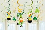 Multicolor St. Patrick's Day Foil Swirl Paper Hanging Decorations - 7