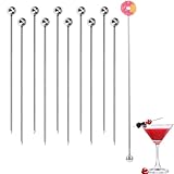 11 Stück 11cm und 20cm Edelstahl Cocktailspieße, Wiederverwendbare Metall Getränkespieße, Cocktail Stick aus Edelstahl für Cocktails, Früchte, Snacks, Silber
