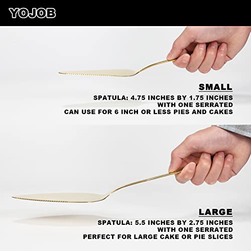 Yojob Wedding Cake Knife And Server Set, Simple Style Cake Cutting Set, Pastry Pie Server For Wedding, Birthday, Parties, Events (Gold) #TOP3