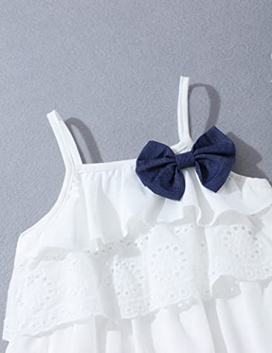 Hipea Toddler Baby Girls Clothes Ruffle Cami Polka Dot Tank Tops Casual Shorts 2-Piece Kids Short Set (Cami Laces, 5-6T) #TOP2