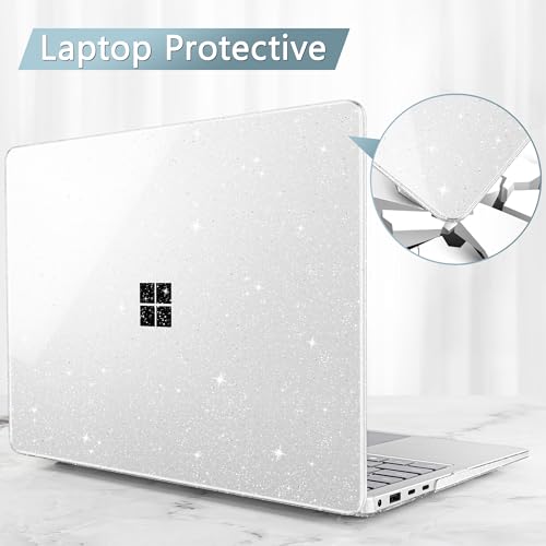 Funda para Surface Laptop 13.8 2024 carcasa rígida transparente con protector 7
