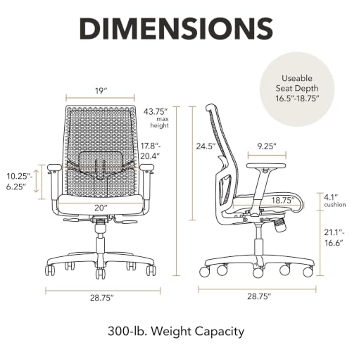 Image of HON Ignition 2.0 ReActiv Ergonomic Office Chair, Lumbar Support, Black