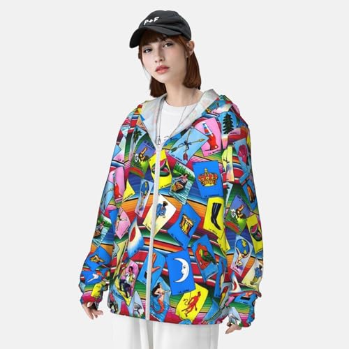 Mexican Loteria Cards Sun Protection Hoodie For Women Men Thin Long Sleeve Sun Shirt For Outdoor Beach Hiking4
