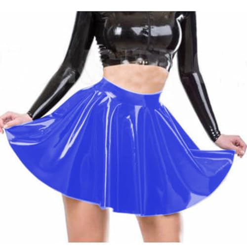 Jupes plissées taille haute en PVC pour un effet mouillé parfait