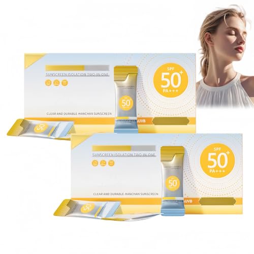 Image of 2 * 50-Pack Mini Sunscreen Travel Size SPF 50+,Natural Sun Cream