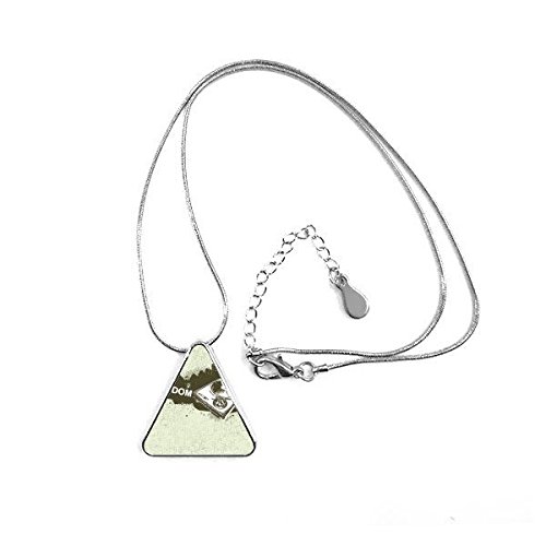 Collier phonographe graffiti hip-hop et pendentif triangle en métal avec chaîne rétro