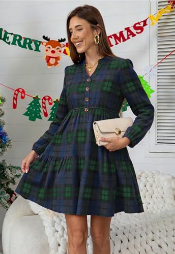 Image of Jayscreate Women's 2025 A-line Suede Dress Pocket Mini V Neck Elegant Long Sleeve Spring Fall Winter Short Dress