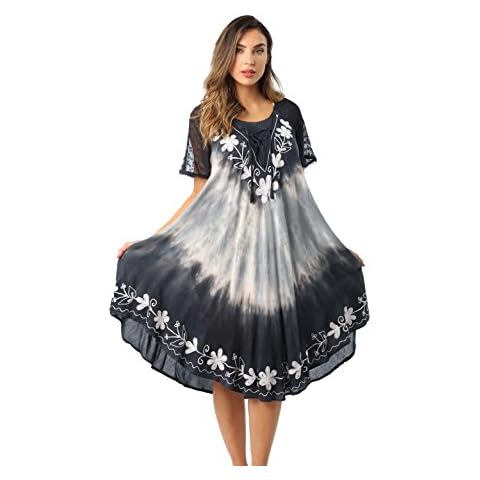 Riviera Sun Tie Dye Summer Dress with Eyelet Sleeves Cover