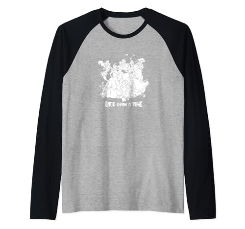 T-shirt raglan Disney Princesses Once Upon A Time pour femme en coton