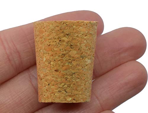 10Pk Cork Stoppers, Size #10-20Mm Bottom, 25Mm Top, 31Mm Length - Tapered Shape, Natural Bark Material - Great For Household & Laboratory Use - Eisco Labs #TOP2