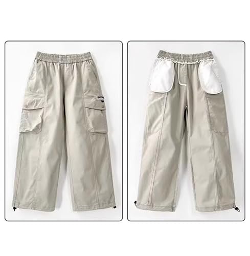 Boys Cargo Pants for Kids Relaxed Fit Wide Leg Utility Trousers with Elastic Waist Perfect for Everyday and2