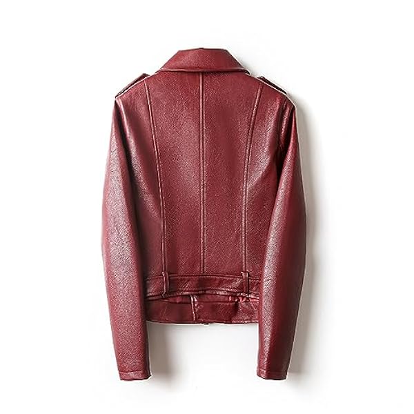 Adhdyuud Vrouwen Vintage Faux Lederen Jassen Moto Biker Zwarte Bovenkleding Met Riem Pu Lederen Jas