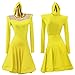 ONUYGCFH Girl Long Sleeve Latin Performance Outfit Child Salsa Dance Dresses Cha Cha Competition Costume Dancewear for Samba,Yellow,XS