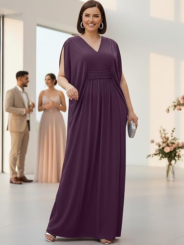 Image of KOH KOH Womens Long V-Neck Grecian Goddess Wedding Guest Maxi Dress Gown