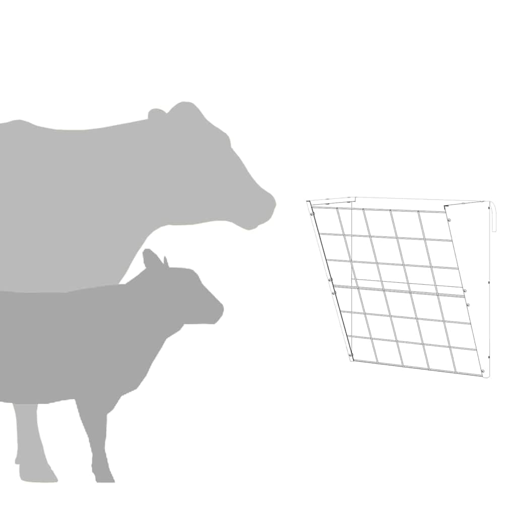 Wiszący stojak na siano czarny 61 x 33 x 66 cm | Wytrzymała konstrukcja stalowa, pojemność 5 kg, do użytku wewnątrz i na zewnątrz, łatwa konserwacja