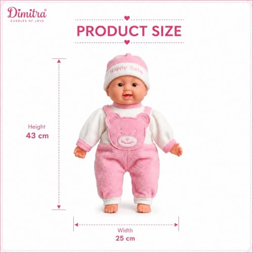Image of Dimitra 43cm Cute Baby Boy Musical Talking Doll Multicolor | Soft Plush Toy with Touch Sensor | Singing Interactive Baby Doll for Kids Boys & Girls (Cloth Colour as per Stock)