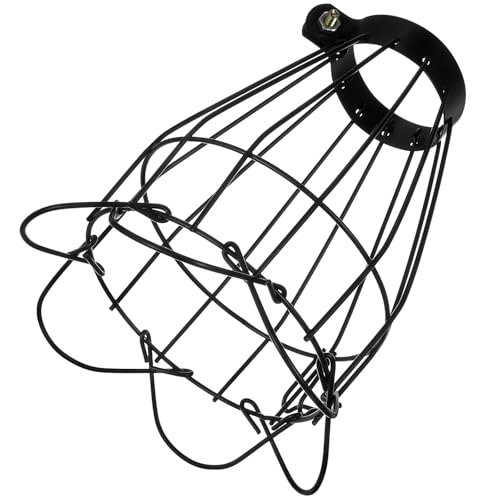 jojofuny Cubierta de Luz para Reptiles de Hierro Negra Antiescaldaduras, Pantalla Protectora Resistente para Lámpara Cerámica Calefactora, Compatible Caja de Mascotas para Uso Seguro