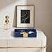 MEIBOOCH PU Leather Valet Tray with Gold Accent, Decorative Nightstand Organizer Desk Trays Cologne Organizer for Men - Key Bowl Vanity Trinket Tray for Dresser Bedside Entryway Table (Navy Blue)