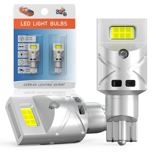 AINOSEIN 921 912 LED Reverse Lights Bulb, 1000% Ultra Brighter with 3570 Chips (Brighter Than 3030), All-aluminum Body, 906 T15 W16W LED Bulb for Tail Back Up Light, Xenon White 6000K, Pack-2