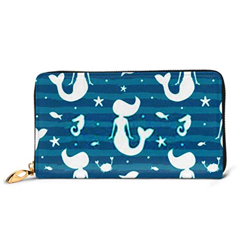 Preisvergleich Produktbild JHGFG Mode Handtasche Reißverschluss Geldbörse Sea Life Nahtloses Muster Hintergrund Silhouetten Telefon Kupplung Geldbörse Abendkupplung Blockieren Leder Geldbörse Multi Card