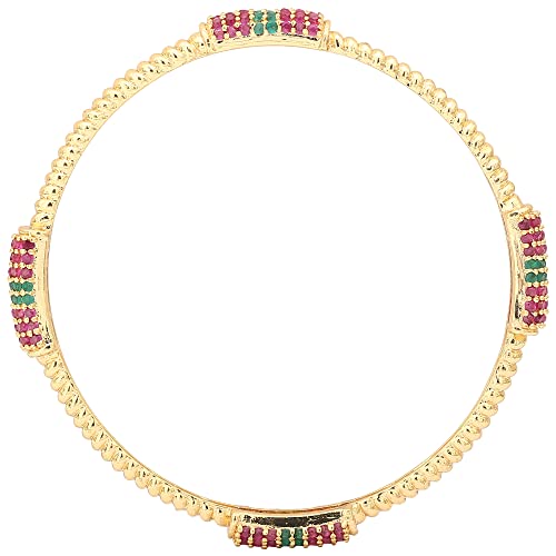 Image of Sasitrends Tradtional Micro Gold Plated 18k AD /American Diamond Handcrafted Set of 4 Bangles for Women and Girls