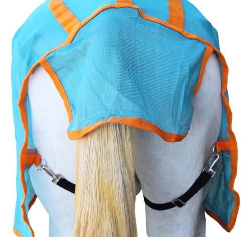 Image of Challenger Horse Mesh Summer Sheet Spring Fly Sheet Airflow Neck Turquoise Orange 73151