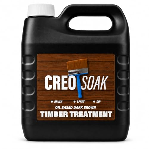 Creocote Creosoak Substitute Dark Brown 4L Wood Preserver for Fences Sheds & Outdoor Timber Long-Lasting Weather Protection Oil-Based Formula