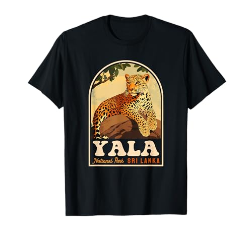 Yala National Park Sri Lanka Leopardo de Sri Lanka Retro Camiseta
