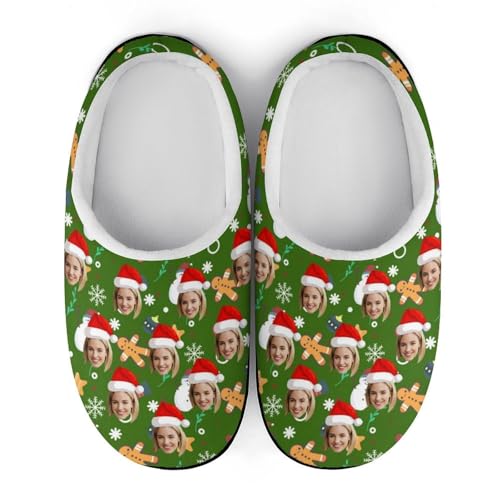 Naispanda Pantuflas Personalizadas, Zapatillas de Casa de Algodón Personalizadas, Zapatillas con Foto Personalizada para Hombre y Mujer, Suela Antideslizante