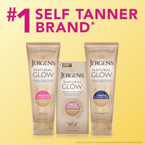 Jergens Natural Glow Ölfreie tägliche Feuchtigkeitscreme für Gesicht mit breitem Spektrum LSF 20, faire bis mittlere Hauttöne, 57 ml – Ansicht 6