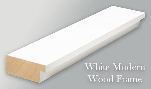 Vista 5 de ArtDirect Salvator Mundi 18x24 White Modern Wood Framed Art Print by Da Vinci, Leonardo