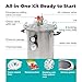 14.8 Quart Pressure Canner Cooker for Home Canning — Triple Safety System Stainless Steel Canning Pot for Pint and Quart Jars — Electric, Gas, Induction, Glass Top Stoves Compatible