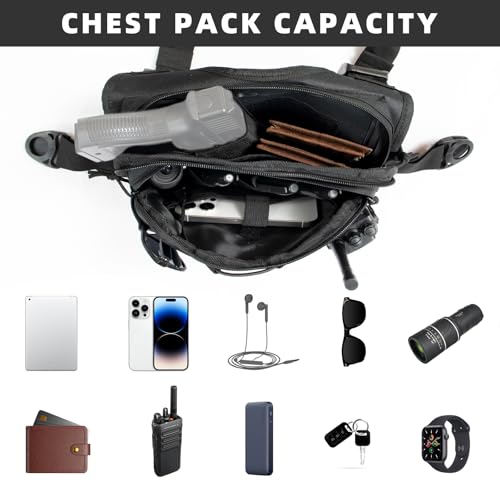 Outdoor Sports Chest Bag for Men with Phone Holder, Breathable Running Chest Pack Fits Most Pistols,EDC Travel Running Vest Pouch, Tactical Chest Bag for Hiking, Workout, Cycling and Walking Dog Women by TBNBO - Image 3