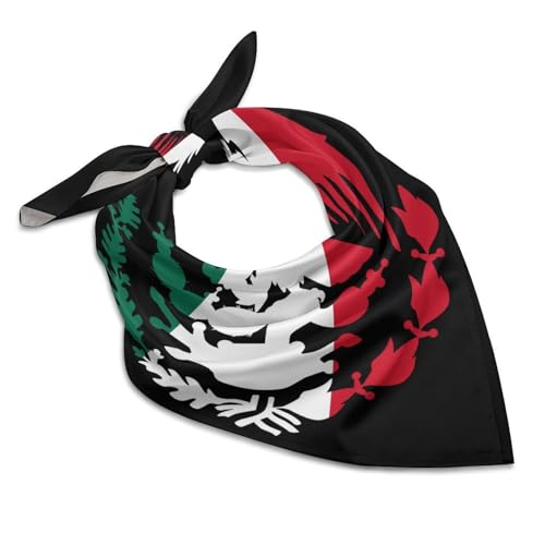 Mexico Mexican Flag Emblem Silk Like Head Scarf for Women Bandana for Hair Wrapping Fashion Accessory Square Hair Scarves 18