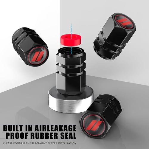 Aluminum 4pcs Tire Valve Cap Cover Set Compatible with Dodge Tire Valve Stem caps fiit for Dodge Challenger Car Accessories Decor.(Black-for-D-Q) by Magaradula - Image 2